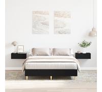 Lit Vidaxl 120x190 Cm En Bois D'ingénierie Chêne Noir Noir
