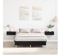 Lit vidaXL 140x190 cm en bois d'ingénierie chêne noir