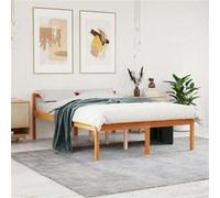 Lit vidaxl 195.5 x 145.5 x 70.5 cm en cire sommier a lattes pour 2 personnes de couleur Beige G