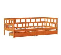 Vidaxl Lit De Jour Avec Tiroirs Sans Matelas Cire Marron 80x200cm Bois Multicolore