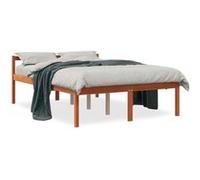 Lit vidaxl 205.5 x 125.5 x 70.5 cm en cire sans sommier de couleur Bois G