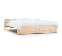 Cadre de Lit Bois Massif Adulte Sommier Maison Multicolore Multi-taille vidaXL