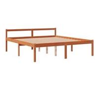 Lit pour Personne Âgée Double Cire Marron 135x190cm Bois de Pin Massif vidaXL