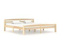 Lit vidaxl 206 x 206 x 66 cm en bois pour 2 personnes de couleur Marron G