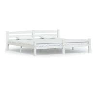 Lit vidaxl 206 x 206 x 66 cm en bois sommier a lattes pour 2 personnes de couleur Beige G