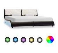 Lit vidaxl 229 x 190 x 68 cm en similicuir pour 2 personnes de couleur Noir G