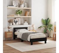 Lit Vidaxl Avec Lumières Led Chêne Noir 90x200 Cm Bois Aggloméré Noir