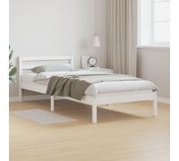 Lit vidaXL avec tête de lit blanche 80x220 cm en bois massif de pin
