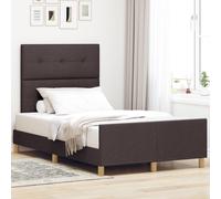 Lit Vidaxl Marron Foncé 120x200 Cm En Tissu Marron