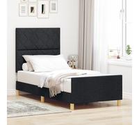 Lit vidaXL Noir 100x200 cm en tissu
