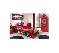 TURBO - Lit Voiture 70x140cm Formule 1 + Armoire 1 Porte -