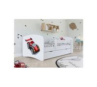 Lit voiture de course bleu babydreams avec un tiroir sans matelas 160/80