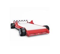 Lit voiture de course pour enfants 90 x 200 cm Rouge
