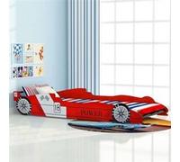 vidaXL Lit voiture de course pour enfants – 90 x 200 cm – Rouge – Construction solide