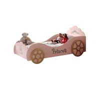 Vipack Lit enfant Princesse "Voiture" 90x200 cm Rose