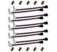 LitaElek 10pcs 4 Broches RGB 5050 LED Strip Connecteur Connectez Ruban LED SMD 5050 RGB à Bande LED RGB 5050/3528/2835, ou à LED Stripe Contrôleur, Connecteur Rapide Jumper sans Soudure, 17cm Long