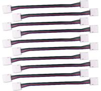 LitaElek 10pcs Câble Connecteur pour Bande LED RGB 5050 étanche, LED Strip Connector 4 pin 10mm Connecteur d'angle Ruban LED Connecteur Rapide LED Stripe Connecteur 4 broches Cavalier LED, 17cm long