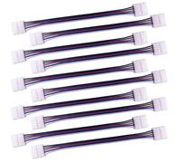 LitaElek 10pcs Câble connecteur RGBW 5 Broches Lampe Bande LED de 10mm Convertisseur de lumière Ruban LED sans Soudure Adaptateur pour connecter 2 Bandes LED SMD 5050 RGBW Ensemble-17cm Long