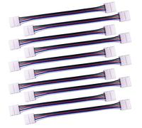 LitaElek 10pcs Câble connecteur RGBW 5 Broches Lampe Bande LED de 12mm Convertisseur de lumière Ruban LED sans Soudure Adaptateur pour connecter 2 Bandes LED SMD 5050 RGBW Ensemble-17cm Long