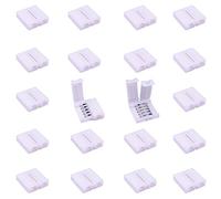 LitaElek 20pcs Connecteur Bande LED 5 Broches pour RGBW LED Strip de 10mm Large Connecteur Rapide Ruban LED RGBW 5050 LED Stripe Connector 5 Pin LED Adaptateur RGBW LED Extenseur Adapter