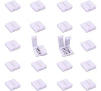 LitaElek 20pcs Connecteur Bande LED 5 Broches pour RGBW LED Strip de 12mm Large - Connecteur Rapide Ruban LED 5050 - Adaptateur et Extenseur LED