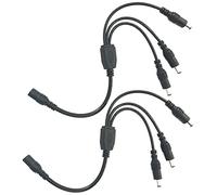 LITAELEK 22AWG Câble diviseur CCTV 1 Femelle à 3 mâles DC 5,5 mm X 2,1 mm diviseur Y pour caméra de vidéosurveillance SMD 5050 3528 2835 5630 LED Strip Bande LED Lampe à LED (1 à 3 Splitter, 2pcs)