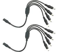 LITAELEK 22AWG Câble diviseur CCTV 1 Femelle à 4 mâles DC 5,5 mm X 2,1 mm diviseur Y pour caméra de vidéosurveillance SMD 5050 3528 2835 5630 LED Strip Bande LED Lampe à LED (1 à 4 Splitter, 2pcs)