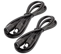 LitaElek 2pcs 1m 22AWG DC 12V Câble d'extension Prise DC 5,5mm x 2,1mm DC 0-36V Cordon d'alimentation Rallonge électrique Mâle à Femelle pour Moniteur de Voiture, Caméra CCTV, Bande LED, Noir
