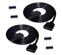 LITAELEK 2pcs 1m Câble d'extension Bande LED RGBW Rallonge de Ruban LED Extension Cable 5 Broches Extenseur Stripe LED Connector Connecteur pour 10mm et 12mm Large RGBW 5050 LED Strip, Noir