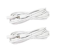 LitaElek 2pcs 2,5m DC 12V Câble d'extension Prise DC 5,5mm x 2,1mm DC 0-36V Cordon d'alimentation Rallonge électrique Mâle à Femelle pour Moniteur de Voiture, Caméra CCTV, Bande LED, Blanc