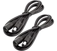 LitaElek 2pcs Câble d'Extension DC 12V 5m, Prise 5,5mm x 2,1mm, 0-36V Cordon d'Alimentation Rallonge Électrique Mâle à Femelle pour Moniteur de Voiture, Caméra CCTV, Bande LED, Noir