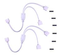 LITAELEK 2pcs Câble Diviseur 1 à 2 Bande LED RGBW Câble Séparateur Ruban LED Répartiteur DC à 2 Voies 1 to 2 LED Splitter Cable 5 Broches Rallonge pour SMD 5050 RGBW LED Strip -30cm, Blanc