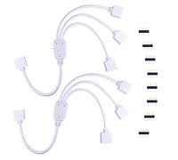 LITAELEK 2pcs Câble Diviseur 1 à 3 Bande LED RGBW Câble Séparateur Ruban LED Répartiteur DC à 3 Voies 1 to 3 LED Splitter Cable 5 Broches Rallonge pour SMD 5050 RGBW LED Strip -30cm, Blanc