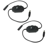 LitaElek 2pcs LED Strip Dimmer Switch DC 12V-24V 3A Contrôleur Bande LED SMD Gradateur Rotatif Ruban LED COB Commutateur Variateur Dimmable 5,5x2,1mm Connecteur Jack DC pour lumières LED, Noir