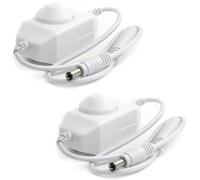 LitaElek 2pcs LED Strip Dimmer Switch DC 12V-24V 3A Contrôleur en Ligne de Bande LED COB Gradateur Rotatif Ruban LED SMD Commutateur Variateur Dimmable 5,5x2,1mm Jack DC pour Lumières LED, Blanc