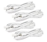 LitaElek 4pcs 1m 22AWG DC 12V Câble d'extension Prise DC 5,5mm x 2,1mm DC 0-36V Cordon d'alimentation Rallonge électrique Mâle à Femelle pour Moniteur de Voiture, Caméra CCTV, Bande LED, Blanc