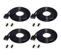 LitaElek 4pcs 1m Câble d'extension Bande LED RGB Rallonge de Ruban LED Extension Cable 4 Broches Extenseur Câble Stripe LED Connector Connecteur pour SMD 5050 3528 2835 RGB LED Strip, Noir