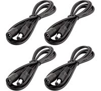 LitaElek 4pcs 1m DC 12V Câble d'extension Prise DC 5,5mm x 2,1mm DC 0-36V Cordon d'alimentation Rallonge électrique Mâle à Femelle pour Moniteur de Voiture, Caméra CCTV, Bande LED, Noir
