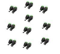 LitaElek 5,5mm x 2,1mm DC Femelle DC Mâle Adaptateur 12V DC Jack Connecteur Prise DC Fiche DC Tonneau pour Caméra CCTV LED Strip Bande LED ou d'autres Dispositifs de DC 5V-24V (10 Femelle + 10 mâle)
