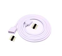 LITAELEK 5m Câble d'extension Bande LED RGB Rallonge de Ruban LED Extension Cable 4 Broches Extenseur Câble Stripe LED Connector Connecteur pour SMD 5050 3528 2835 RGB LED Strip, Blanc, 1pc
