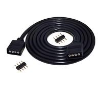 LitaElek 5m Câble d'extension Bande LED RGB Rallonge de Ruban LED Extension Cable Stripe LED 4 Broches Extenseur Câble Fil Électrique Connector Connecteur pour SMD 5050 3528 2835 RGB LED Strip, Noir