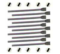 LitaElek Bande LED LED à 4 broches Ruban LED lumière de corde Contrôleur LED Câble de connecteur femelle LED Strip Jumper pour SMD 5050 3528 2835 flexible RGB Lampe à bande LED- 15cm (10pcs)