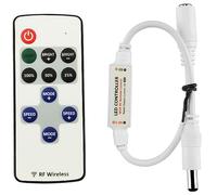 LITAELEK Monochrome LED Bande Contrôleur DC 5V-24V 5A Mini Contrôleur LED avec Télécommande RF pour Single Color COB et SMD 5050 3528 2835 5630 LED Strip Ruban