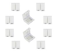 LitaElek RGB 5050 Connecteur de Ruban LED Connecteur Rapides de Bande à 4 Broches pour Strip LED SMD 5050 RGB imperméable et Non-imperméable de 10mm de Large, Soudage Gratuit (10pcs)