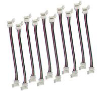 LitaElek RGB 5050 LED Strip Connector 4-Broches 10mm Large, Angle Stripe Cable Extension 17cm