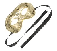 LiTaiJingNice Masque à paillettes Disco, masque de miroir de mascarade, masque facial à paillettes en acrylique pour DJ, scène, bar, fête, vacances (doré)