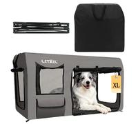 LitaiL Parc de jeu portable pour chat avec litière et tapis doux, niche intérieure de 99,1 cm, parc pliable avec étui de transport pour extérieur, intérieur et chat fermé