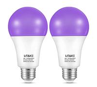 Litake Ampoule UV LED, 11W E27 Ampoules Lumière Noire Lampe LED Ultraviolet Lampe, 385-400nm UVA Lampe Violette Lumière Décorative pour Bar Fête Peinture Fluo Halloween Noël, 2 pièces