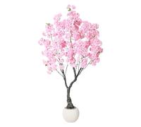 Litake Arbre de Cerisier Artificiel réaliste - Plante décorative en Soie avec Pot - Élégance pour Salon, Bureau, Mariage - Facile d’Entretien - Fleurs Faites Main - Hauteur 180 cm - Pink Cherry