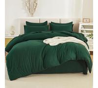 Litanika Parure de lit 7 pièces Bed in a Bag pour Grand lit avec Couette, draps, taies d'oreiller et Couvre-oreillers, Vert émeraude foncé